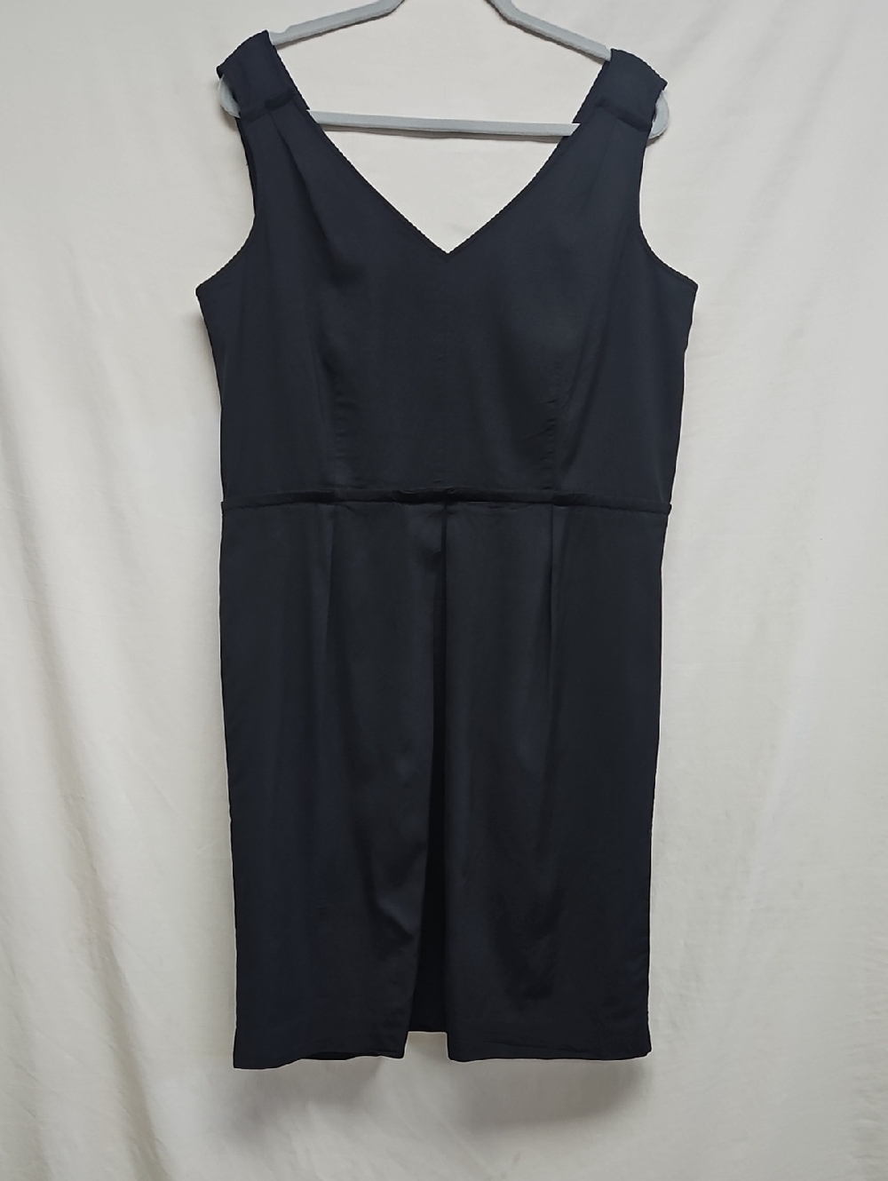 Talbots Black Sheath Dress Sleeveless Career Stretch Midi Size 18